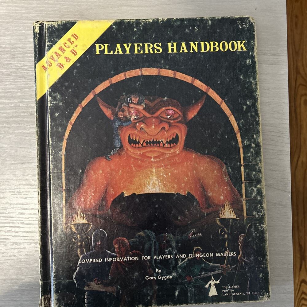 Advanced Dungeons & Dragons-PLAYERS HANDBOOK 1st Ed 6 Print 1978 Orange Flyleaf